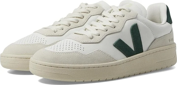 VEJA V-90 Men's Shoes Extra White/Cyprus : EU 45 (US Men's 11.5) M, Leather