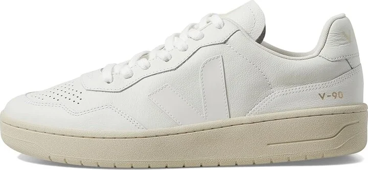 VEJA V-90 Men's Shoes Extra White : EU 43.5 (US Men's 10.5) M, Leather - Image 6