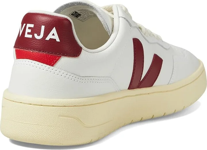 VEJA V-90 Men's Shoes Extra White/Marsala : EU 47 (US Men's 12.5) M, Leather - Image 4