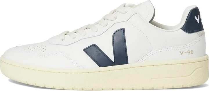 VEJA V-90 Men's Shoes Extra White/Nautico : EU 39 (US Men's 6) M, Leather - Image 6