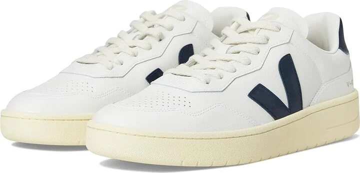 VEJA V-90 Men's Shoes Extra White/Nautico : EU 39 (US Men's 6) M, Leather