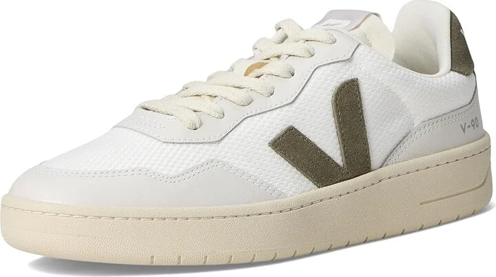 VEJA V-90 Men's Shoes White Kaki : EU 46 (US Men's 12) M, Leather - Image 5