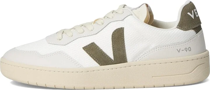 VEJA V-90 Men's Shoes White Kaki : EU 46 (US Men's 12) M, Leather - Image 6