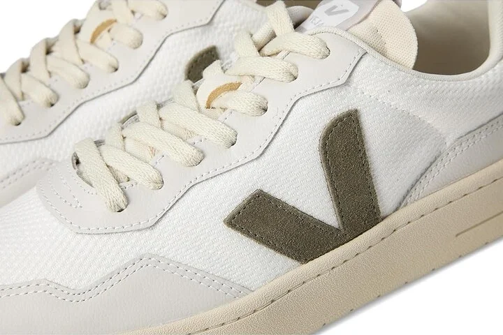 VEJA V-90 Men's Shoes White Kaki : EU 46 (US Men's 12) M, Leather - Image 7