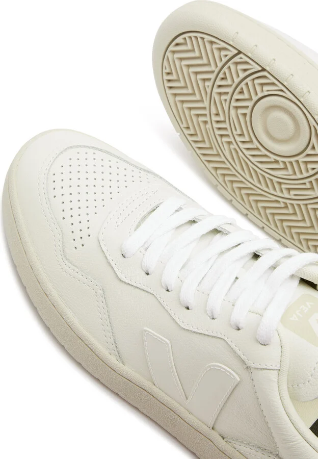 Veja V-90 Panelled Leather Sneakers - Image 3
