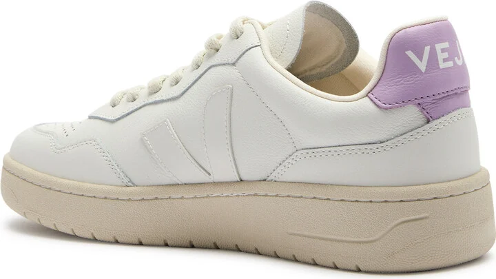 Veja V-90 Panelled Leather Sneakers - Image 2