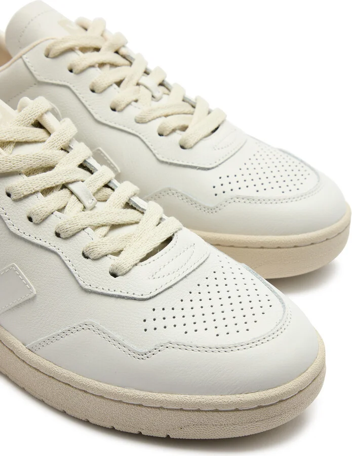Veja V-90 Panelled Leather Sneakers - Image 3