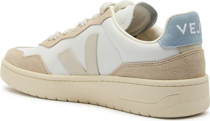 Veja V-90 Panelled Leather Sneakers - Image 2