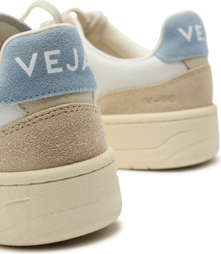 Veja V-90 Panelled Leather Sneakers - Image 4