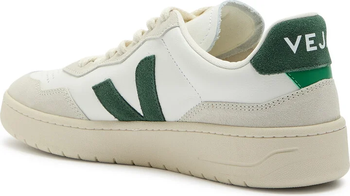 Veja V-90 Panelled Leather Sneakers - Image 2