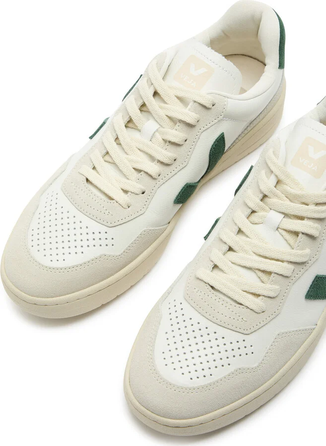 Veja V-90 Panelled Leather Sneakers - Image 3