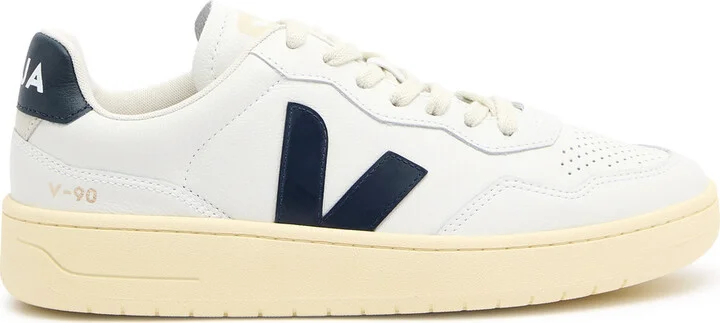 Veja V-90 Panelled Leather Sneakers