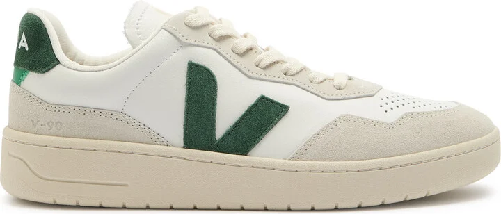 Veja V-90 Panelled Leather Sneakers