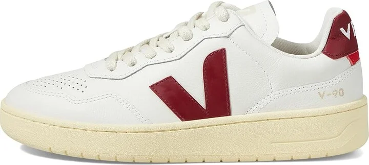 VEJA V-90 Women's Shoes Extra White/Marsala : EU 35 (US Women's 4) M, Leather - Image 6