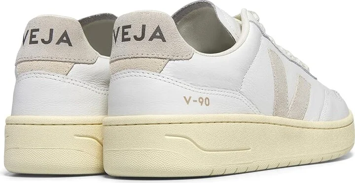 VEJA V-90 Women's Shoes Extra White/Natural : EU 35 (US Women's 4) M, Leather - Image 2