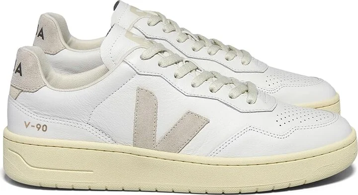 VEJA V-90 Women's Shoes Extra White/Natural : EU 35 (US Women's 4) M, Leather - Image 3