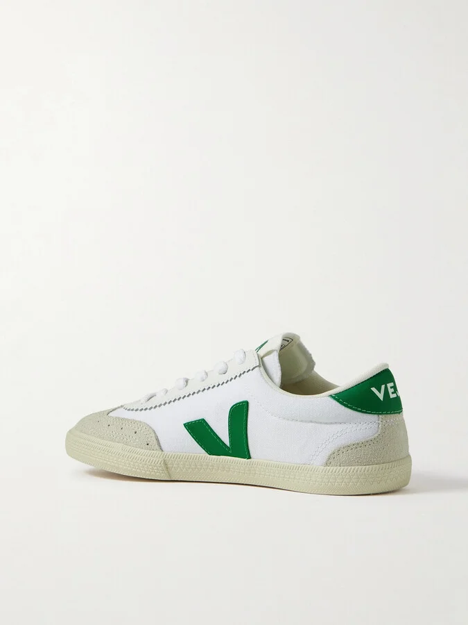VEJA - Volley Leather And Suede-trimmed Canvas Sneakers - White - Image 3