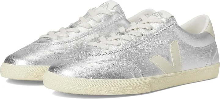 VEJA Volley Men's Shoes Silver Pierre : EU 46 (US Men's 12) M, Leather/Rubber
