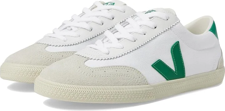 VEJA Volley Men's Shoes White/Emeraude : EU 40 (US Men's 7) M, Leather/Rubber