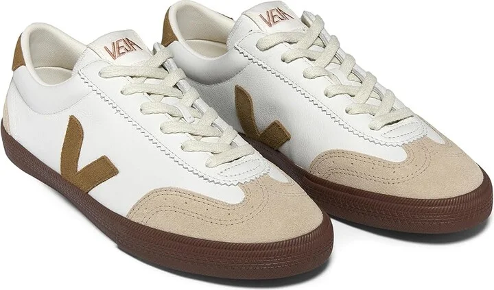 VEJA Volley Men's Shoes White/Tent/Bark : EU 48 (US Men's 13) M, Leather/Rubber