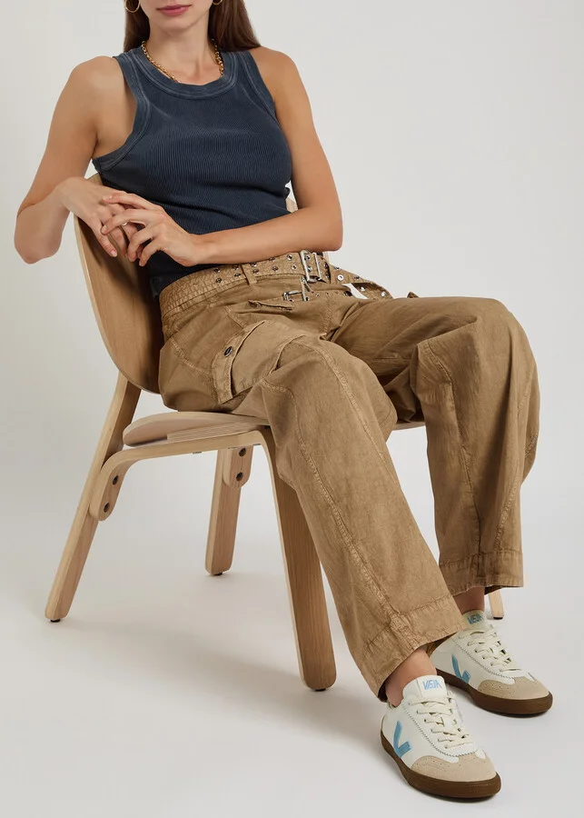 Veja Volley Panelled Grained Leather Sneakers - Image 5