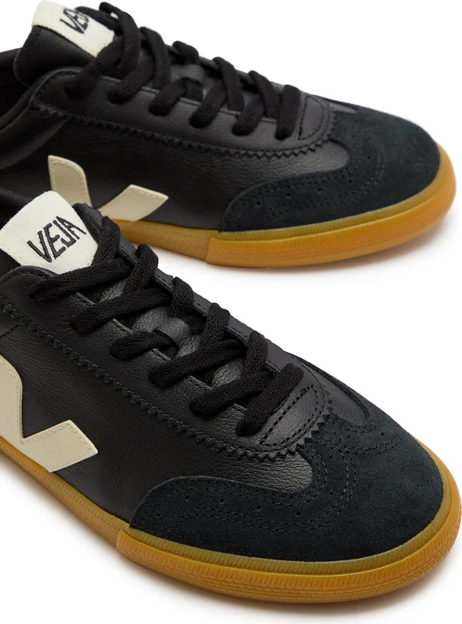 Veja Volley Panelled Grained Leather Sneakers - Image 3
