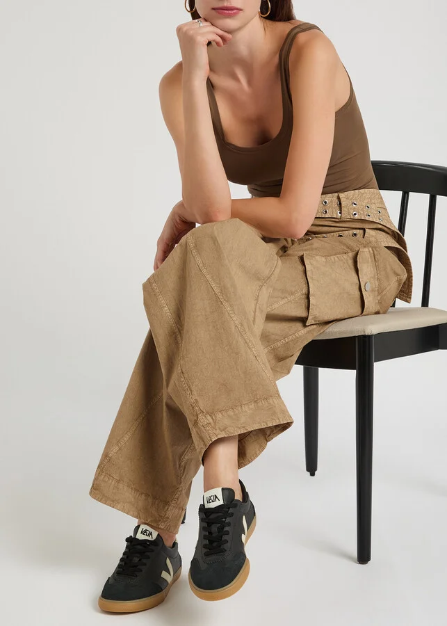 Veja Volley Panelled Grained Leather Sneakers - Image 5