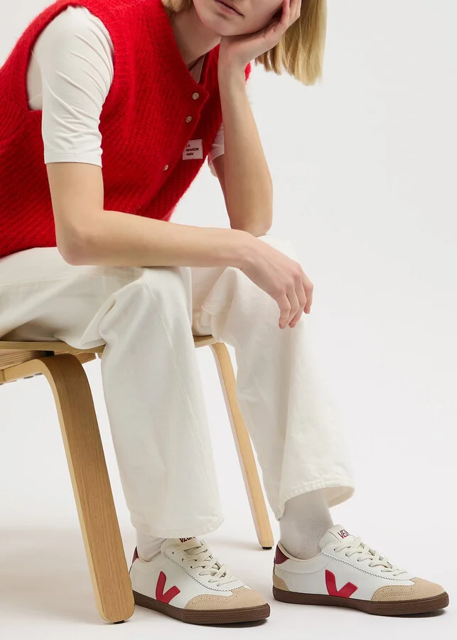Veja Volley Panelled Leather Sneakers - Image 5
