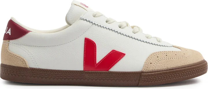 Veja Volley Panelled Leather Sneakers