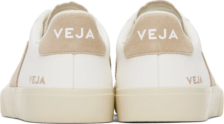 VEJA White & Beige Campo Leather Sneakers - Image 2