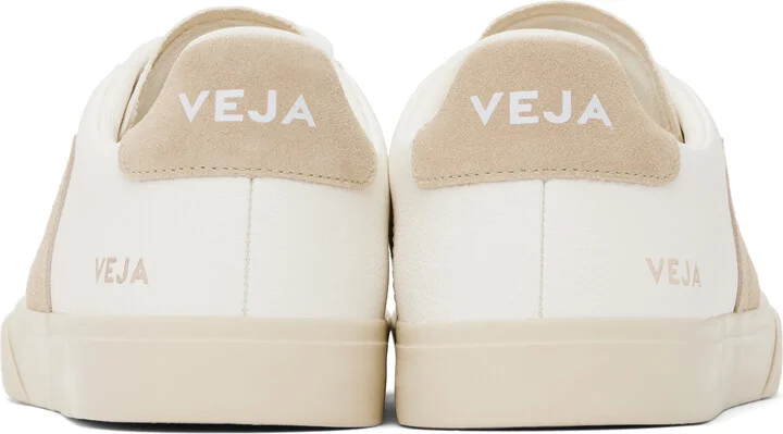VEJA White & Beige Campo Leather Sneakers - Image 2