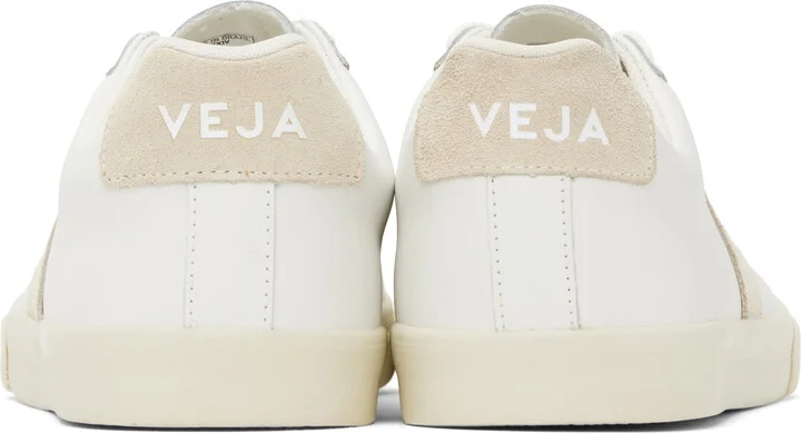 VEJA White & Beige Esplar Leather Sneakers - Image 2
