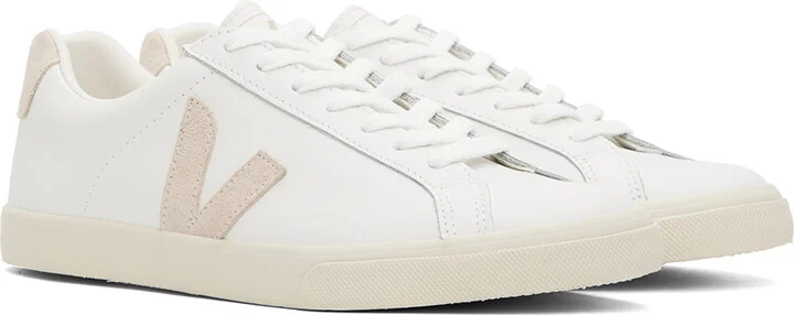 VEJA White & Beige Esplar Logo Sneakers - Image 4