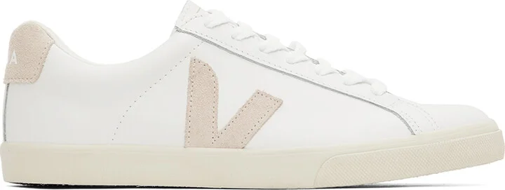 VEJA White & Beige Esplar Logo Sneakers