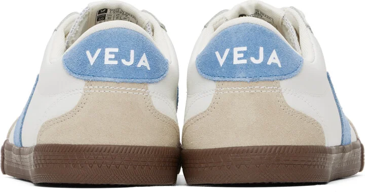 VEJA White & Beige Volley Leather Sneakers - Image 2