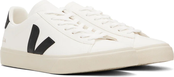 VEJA White & Black Campo ChromeFree Leather Sneakers - Image 4