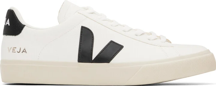 VEJA White & Black Campo ChromeFree Leather Sneakers