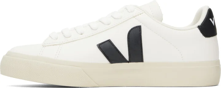 VEJA White & Black Campo Leather Sneakers - Image 3