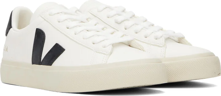 VEJA White & Black Campo Leather Sneakers - Image 4