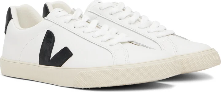VEJA White & Black Esplar Leather Sneakers - Image 4