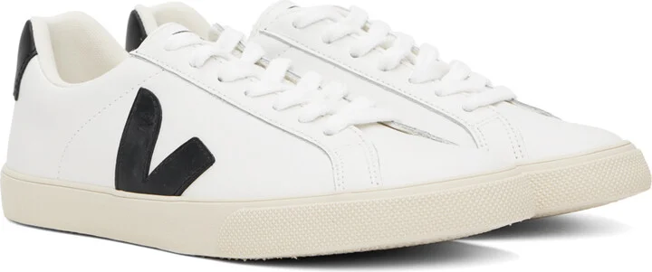 VEJA White & Black Esplar Leather Sneakers - Image 4