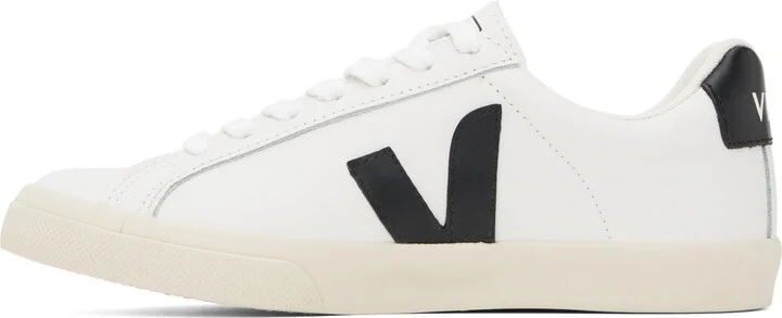 VEJA White & Black Esplar Leather Sneakers - Image 3