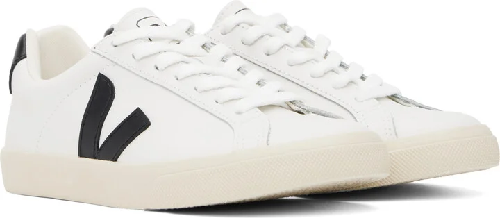 VEJA White & Black Esplar Leather Sneakers - Image 4