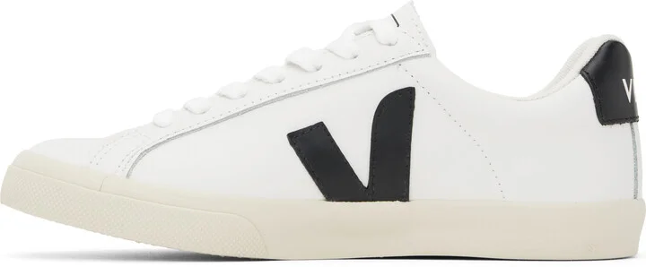 VEJA White & Black Esplar Leather Sneakers - Image 3