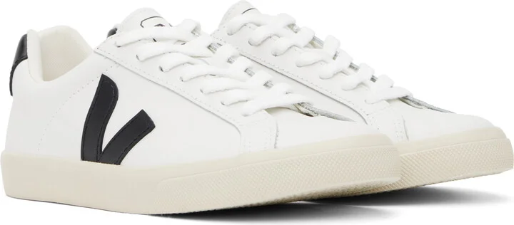 VEJA White & Black Esplar Leather Sneakers - Image 4