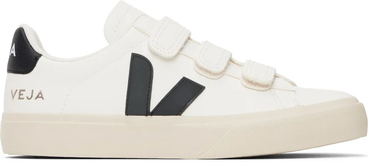 VEJA White & Black Recife Leather Sneakers