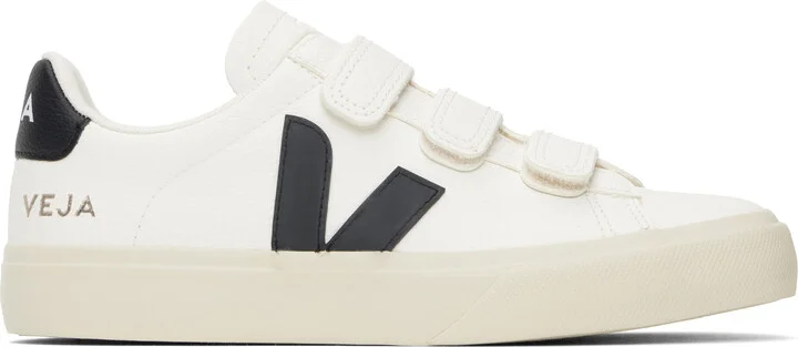 VEJA White & Black Recife Leather Sneakers
