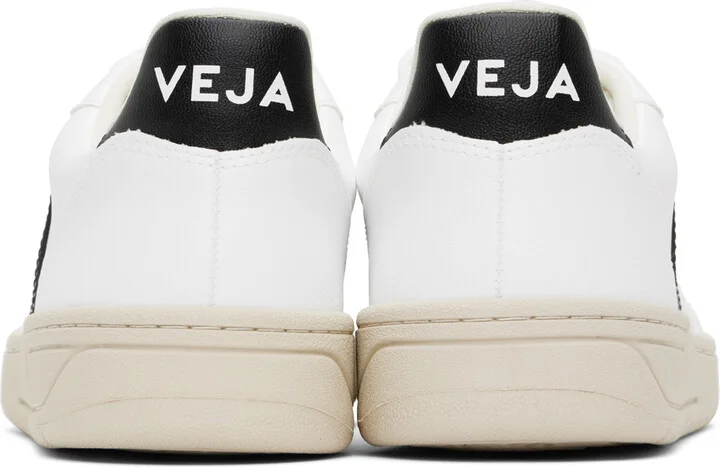 VEJA White & Black V-10 Sneakers - Image 2