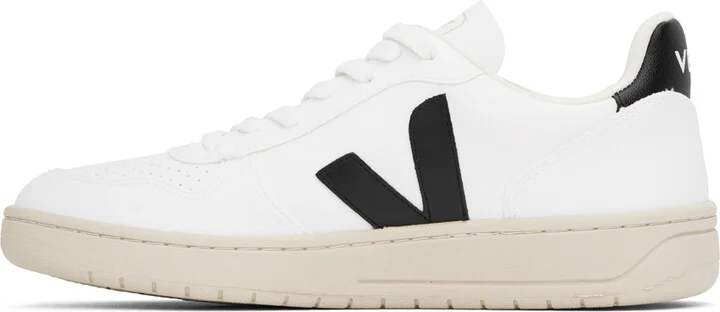 VEJA White & Black V-10 Sneakers - Image 3