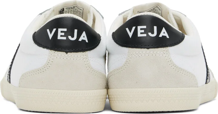 VEJA White & Black Volley Canvas Sneakers - Image 2